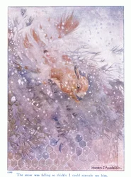 La neige tombait si fort que je pouvais à peine le voir, illustration de 