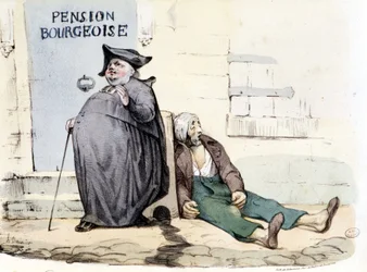 Un prêtre gras et repu à côté d