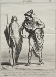 Actualités, planche 181 : Pour qui me prenez-vous ! Prenez mon bras, 1866