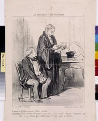 Œuvre de Honoré Daumier (1808-1879). Charivari daté de 1851 : Série LES Avocats et les plaideurs. « L