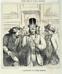 Œuvre de Honoré Daumier (1808-1879). Charivari date de 1865 : Série Croquis pris au Salon La promenade du critique influent MUSEE DES BEAUX ARTS - PALAIS LONGCHAMP, MARSEILLE