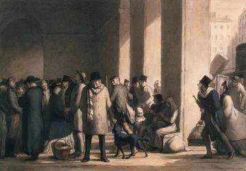 À la gare Saint-Lazare, années 1860