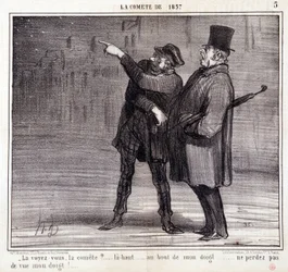 Dessin animé sur la science. Série sur « la Comète de 1857 » : « Voyez-vous le comité?... » Un voleur détourne l