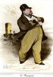 Caricature de banquier par Honoré Daumier, tirée de « Le Charivari », 1835. Collection privée