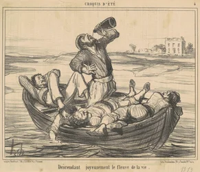 Descendant joyeusement le fleuve de la vie
