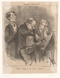 Trois musiciens amateurs avant un concert