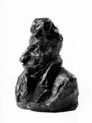 Les bustes des « Célébrités du Juste Milieu » Caricature de Jean Auguste Chevandier de Valdrome (1781-1865), député et pair de France. Le stupide. Sculpture par Honoré Daumier (19e siècle)
