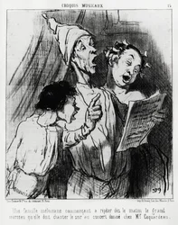 Esquisses musicales: une famille mélomane commence à répéter le matin la grande chanson qu