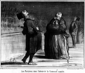 Parisiens attendant la célèbre comète, caricature de Honoré Daumier. « Charivari »