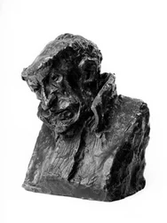 Les bustes des « Célébrités du Juste Milieu » Caricature de Joachim Gaudry (1790-1865), magistrat. Triste à mourir. Sculpture par Honoré Daumier (19e siècle)