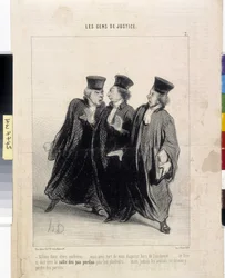 Les gens de justice. Caricature de Honoré Daumier, 37,5x28. Extrait du journal "Le Charivari", Musée des Beaux-Arts, Palais Longchamp, Marseille