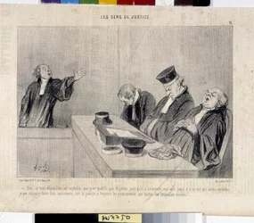 Les gens de justice. Caricature par Honoré Daumier (1808-1879), du journal Le Charivari, 37,5x28. Musée des Beaux-Arts, Palais Longchamp, Marseille.