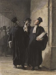Trois avocats conversant