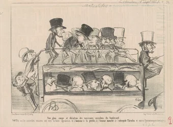Vue... et élévation des... omnibus du boulevard...
