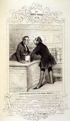Illustrations sur les idées et légendes Philipon sous le titre Les Cent et Robert Macaire