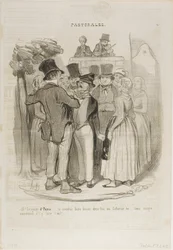 "- Alors, Gringalet de Paris !.... tu danseras deux fois avec ma Catherine ...... essaie encore maintenant de lui faire des yeux de mouton", planche 27 des Pastorales