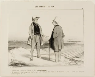 "- Comment ça, il y aura bientôt des trains aériens  - Mais bien sûr, Monsieur... voyez-vous, il sera alors très facile d
