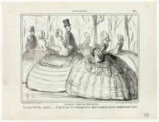 Nouvelle mode du demi-monde. Réapparition des paniers - il semble que ces dames n