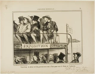 Exposition en plein air des provinciaux venus à Paris pour voir le palais de l