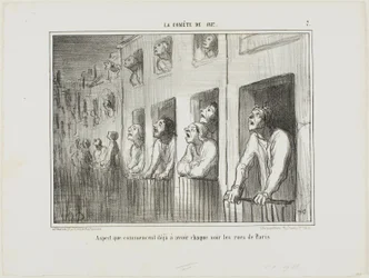 Les rues de Paris commencent à ressembler à cela tous les soirs, planche 7 de La Comète De 1857