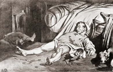 Le Massacre de la rue Transnonain, de la lithographie par Honoré Daumier, du Manuel du Collectionneur d