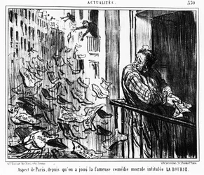 Apparence de Paris, depuis la célèbre comédie morale intitulée LA Bourse: série tirée de Actualités, série de caricatures sur la bourse par Honoré Daumier. Charivari
