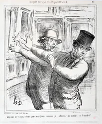 Charivari date de 1865 : Série Croquis pris au Salon - Ne soyons pas bourgeois comme ça... admirez au moins ce Courbet ! MUSEE DES BEAUX-ARTS - PALAIS LONGCHAMP, MARSEILLE