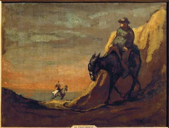 Don Quichote et Sancho Panza (peinture sur toile)