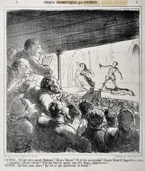 Esquisse dramatique : « Il était votre amant Madame... » Gravure par Honoré Daumier (1808-1879) dans « Le Charivari ». Palais Longchamp, Musée des Beaux-Arts de Marseille