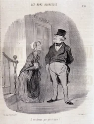 Le bon bourgeois : « Il est devenu pro-prie-taire ! » - par Honoré Daumier, dans Le Charivari du 6 octobre 1846