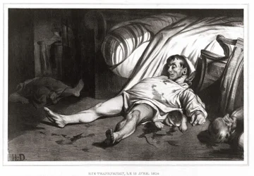 Le massacre de la rue Transnonain le 14/04/1834 (lithographie) 1837