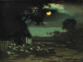 Cour de ferme, clair de lune