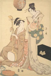 Deux geishas, vers 1792
