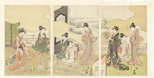 Femmes dans une chambre en plein air