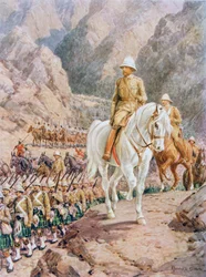 Lord Roberts (1832-1914) en marche vers Kandahar