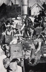La Boston Tea Party, illustration de Harper