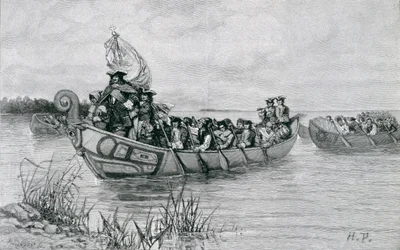 Le débarquement de Cadillac, illustration de 
