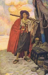 Le boucanier était un type pittoresque, de Howard Pyles Book of Pirates publié par Harper & Bros, 1921