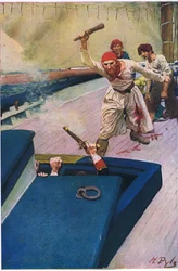 Le vrai combat a commencé, de Howard Pyles Book of Pirates publié par Harper & Bros, 1921