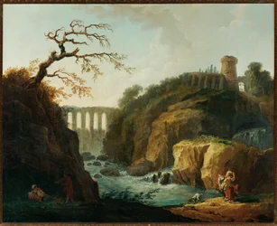 Paysage avec aqueduc et torrent - Landscape with aqueduct and torrent ...