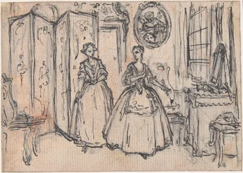Étude pour « Du pouvoir du gardien », vignette gravée dans « Chansons de l
