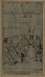 Étude pour la vignette-frontispice de "La Partie de Chasse de Henri IV" de Colle, Acte III