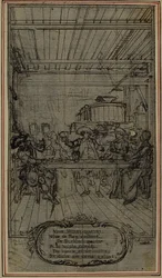 Etude pour la Vignette-Frontispice de "La Partie de Chasse de Henri IV" de Colle, Acte III, Vive Henry Quatre !