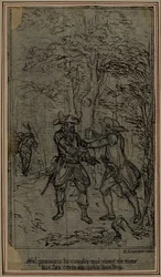 Étude pour la vignette-frontispice de "La Partie de Chasse de Henri IV" de Colle, Acte II