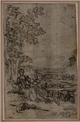Étude pour une vignette dans "Les Amours de Mirtil" de Fontanelle (attr.), Canto I