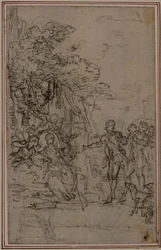 Étude pour une vignette dans "Les Amours de Mirtil" de Fontenelle (attr.), Canto II