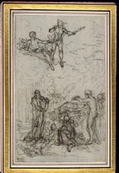 Étude pour la vignette dans "Les Amours de Mirtil" de Fontenelle (attr.), Canto VI
