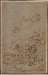 Étude pour la Vignette dans "Les Amours de Mirtil" de Fontenelle (attr.), Canto V