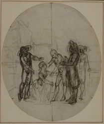 Étude pour une deuxième édition, jamais publiée, de "La Partie de Chasse de Henri IV" de Colle, Acte III, Scène 11