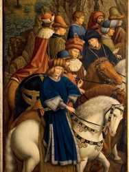 (détail) Les Juges Intègres, panneau inférieur gauche du Retable de Gand